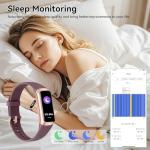 APPBYER Fitness Tracker with 24/7 Heart Rate, Blood Oxygen Blood Pressure Sleep Monitor, Activity Trackers 6 ATM Waterproof,Step Calorie Counter Pedometer Health Smart Watch for Women Men