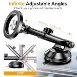 Coolpow for MagSafe Car Mount【Windshield+Vent+Dash】Magnetic Phone Holder for Car Phone Holder Mount Cell Phone Holders for Your Car Accessories Suction Phone Mount for Car Truck Stand for iPhone 17 16