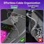 Flexino Retractable Car Charger for iPhone 16, 69W Fast Charging Car Charger USB C, Car Chargers with 2 Retractable Cords 2.6ft, Car Adapter for iPhone 16/15/14/13/12 Series, Galaxy (Grey)