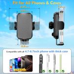 Phone Holders for Your Car 2025 Upgraded Military-Grade Strongest Suction & Stable Clamp Arm Car Phone Holder Mount 360°Adjustable for Dashboard, Windshield, Air Vent for iphone Samsung, Carbon Fiber