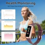 APPBYER Fitness Tracker with 24/7 Heart Rate, Blood Oxygen Blood Pressure Sleep Monitor, Activity Trackers 6 ATM Waterproof,Step Calorie Counter Pedometer Health Smart Watch for Women Men