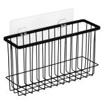 Toplife Wall Door Adhesive Kitchen Wrap Organizer Rack, No Drilling, Black