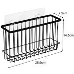 Toplife Wall Door Adhesive Kitchen Wrap Organizer Rack, No Drilling, Black