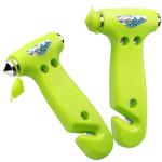 WONDER POINT Car Window Breaker, Safety Hammer - 3 in 1 Escape Tools, Window Breaker Seatbelt Cutter, Roadside Emergency Kit with Light Reflective Tape(2 Pack, Green)