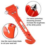LOYMR 4 PCS Car Safety Hammer,with Car Window Glass Hammer Breaker and Safety Seat Belt Cutter 2-in-1 Emergency Escape Tool, Survival Kit Red