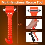 BFXM Car Window Breaker Hammer and Seat Belt Cutter 2-in-1, Emergency Escape Tool, Safety Glass Breaker, Automotive Safety Essentials and Accessories, 2 Packs