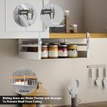 AmonHouseware 2 Pack Under Shelf Storage Basket Organizer,Adjustable Hanging Under Cabinet Add-on Storage Racks Slide-in Baskets Organizer for Laundry Room Kitchen Pantry Desk Bookshelf, White