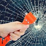 LOYMR 4 PCS Car Safety Hammer,with Car Window Glass Hammer Breaker and Safety Seat Belt Cutter 2-in-1 Emergency Escape Tool, Survival Kit Red