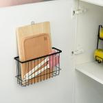 Toplife Wall Door Adhesive Kitchen Wrap Organizer Rack, No Drilling, Black