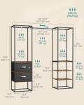 SONGMICS Clothes Rack, 70.9 Inch Wardrobe Freestanding Closet, Heavy Duty Garment Rack with 1 Extendable Hanging Rod, 2 Drawers and 4 Shelves, for Bedroom, Space-Saving, Rustic Brown URGR003B01
