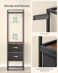 SONGMICS Clothes Rack, 70.9 Inch Wardrobe Freestanding Closet, Heavy Duty Garment Rack with 1 Extendable Hanging Rod, 2 Drawers and 4 Shelves, for Bedroom, Space-Saving, Rustic Brown URGR003B01