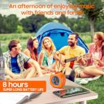 PEICHENG Speaker, Small Portable Bluetooth Wireless IPX5 Waterproof Shower Speaker,Loud Stereo Sound Deep Bass,TWS Paire, RGB Lights,Long Playtime for Outdoor Party, Great Gift, 1PCS(Orange)