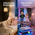 VARICART Smart Floor Lamp with RGBCW Color Change Bulb, Compatible with Alexa, Siri, Google Voice & App Control, Standing Lamp with Linen Shade, Tall Lamp for Living Room, Bedroom, Office,Black