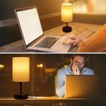 TCEUMIK RGB Smart Lamps for Bedrooms & Living Room 3 Ways Dimmable Bedside Lamps Color Changing Nightstand Lamp with 2 USB Port and Outlet Modern Night Stand Table Lamp Fabric Shade E26 LED Bulb