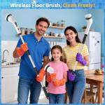 Electric Spin Scrubber, Ultimate Household Cleaning Brush with 90Min Runtime & 8 Heads & 2 Modes- 52in Electric Shower Scrubber Deep Clean for Bathroom Grout, Oven, Shower, Tile & Car, IPX6 Waterproof