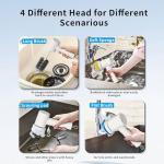 MEFELF Electric Scrubber Spin- Rechargeable Cordless Handheld Spin Brush with 4 Replacement Brushs with 2 Adjustable Speed Mode for Kitchen,Sink, Bathtub Stovetop ect.