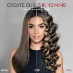 Cordless Curling Iron USB Rechargeable 4000 mAh 3 Temp Setting Travel Portable Mini Hair Curler Curling Wand for Long Hair