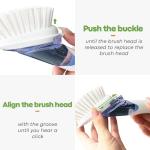 RIMAY Dish Brush with Soap Dispenser, Dish Washing Brush with Handle, Soap Dispensing Dish Brush, Soap Brush for Kitchen Sink, Dish Wand Kitchen Brushes for Dishes/Pans/Pots/Sink (White)