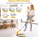 1500 RPM Electric Spin Scrubber for DeWalt 20V Battery, Power Shower Scrubber for Bathroom/Floor/Bathtub/Toilet/Tile,Electric Cleaning Brush with Long Handle & 8 Replaceable Brush