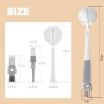 Water Bottle Cleaner Brush Set Bottle Scrubber Brush,5 in 1 Cup Brush Travel Bottle Cleaning Brush,Removable Nipple Brush Silicone Bottle Brush