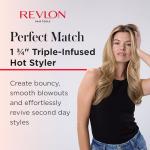 REVLON Perfect Match Hot Styler - Heated Brush to Style and Extend Blowouts, Hot Brush for Curls, Body, and Volume, Reduces Frizz and Boosts Shine