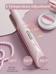 Eavalcro Cordless Hair Straightener and Curler 2 in 1,mini Hair Straightener 3 Temperature 60s Heat Up,Travel Flat Iron Portable,Anion Ionic for Frizz-Free Smooth Hair mini Flat Iron,Pink