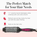 REVLON Perfect Match Hot Styler - Heated Brush to Style and Extend Blowouts, Hot Brush for Curls, Body, and Volume, Reduces Frizz and Boosts Shine
