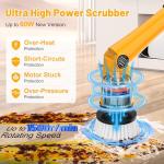 1500 RPM Electric Spin Scrubber for DeWalt 20V Battery, Power Shower Scrubber for Bathroom/Floor/Bathtub/Toilet/Tile,Electric Cleaning Brush with Long Handle & 8 Replaceable Brush