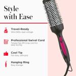 REVLON Perfect Match Hot Styler - Heated Brush to Style and Extend Blowouts, Hot Brush for Curls, Body, and Volume, Reduces Frizz and Boosts Shine