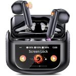 Niderson Wireless Earbuds, Bluetooth 5.4 Headphones with Multifunctional Touch Screen, 48H Hi-Fi Stereo Ear Buds with ENC Noise Cancelling Mic/5 EQ Modes Earbuds, IPX7 Earphones for iOS Android Black