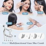 Gua Sha Tool with Handle,5in1 Scalp Massage Tool for Head&face&Body,Protable Scalp Massage Comb Guasha Tool for Deep Relaxation and Relieving Fatigue & Pain,Scalp Massager Trigger Point Tool for SPA