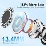 QXQ 2025 New Wireless Earbuds, Bluetooth 5.4 Headphones HiFi Stereo with 4 ENC Mic, 40H Mini Ear Buds in-Ear Noise Cancelling Earbuds, Ultra Light Sport Earphones for TV Smart Phone Laptop Computer