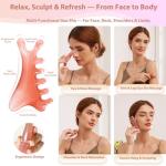 Gua Sha Facial Tools,Scalp Massage Comb with Handle, Head Massager,Scalp Comb,Guasha Tool for Face, Eye & Body Lymphatic Drainage, Nose Sculpting&Jaw Lifting ,Self Gifts for Women Men,Prop 65 Tested