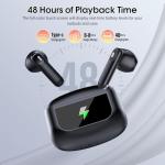 Niderson Wireless Earbuds, Bluetooth 5.4 Headphones with Multifunctional Touch Screen, 48H Hi-Fi Stereo Ear Buds with ENC Noise Cancelling Mic/5 EQ Modes Earbuds, IPX7 Earphones for iOS Android Black