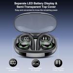 Wireless Earbuds, Bluetooth 5.4 Headphones Sport, Over Ear Buds With ENC Noise Cancelling Mic, 48H, Wireless Earphone With Earhooks, Stereo Deep Bass, IP7 Waterproof Headset for Workout Running, Black