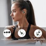 Wireless Earbuds, Bluetooth 5.4 Headphones Sport, Over Ear Buds With ENC Noise Cancelling Mic, 48H, Wireless Earphone With Earhooks, Stereo Deep Bass, IP7 Waterproof Headset for Workout Running, Black