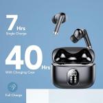 QXQ 2025 New Wireless Earbuds, Bluetooth 5.4 Headphones HiFi Stereo with 4 ENC Mic, 40H Mini Ear Buds in-Ear Noise Cancelling Earbuds, Ultra Light Sport Earphones for TV Smart Phone Laptop Computer