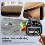 Niderson Wireless Earbuds, Bluetooth 5.4 Headphones with Multifunctional Touch Screen, 48H Hi-Fi Stereo Ear Buds with ENC Noise Cancelling Mic/5 EQ Modes Earbuds, IPX7 Earphones for iOS Android Black