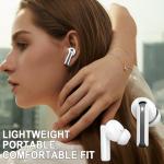 Wireless Earbuds, 2025 Bluetooth 5.4 Headphones Bass Stereo, Ear Buds with 4 Mics ENC Noise Cancelling, Bluetooth Earbuds 48H Playtime LED Display Charging Case, IP7 Waterproof in Ear Earphones white