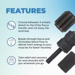 Chirp 3-in-1 Muscle Roller - Customizable Recovery Massager for Targeted Deep Tissue Massage, Pressure Point Relief for Back and Legs, Durable Foam Roller Supports up to 500 lbs, 4 x 4 x 24 inches