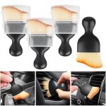 4 Pcs Car Interior Cleaning Tool,Car Interior Detailing Brush,Car Cleaning Brush Dust Collectors, Car Interior Cleaning Soft Brushes,Curved Design Dirt Dust Clean Brushes