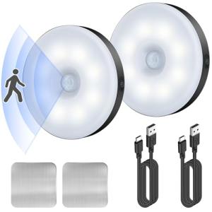 DWEPTU Motion Sensor Night Light 2 Pack LED Night Lights, Dusk to Dawn Motion Sensor for Bedroom, Bathroom, Toilet, Stairs, Kitchen, Hallway