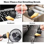 4 Pcs Car Interior Cleaning Tool,Car Interior Detailing Brush,Car Cleaning Brush Dust Collectors, Car Interior Cleaning Soft Brushes,Curved Design Dirt Dust Clean Brushes