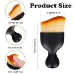 4 Pcs Car Interior Cleaning Tool,Car Interior Detailing Brush,Car Cleaning Brush Dust Collectors, Car Interior Cleaning Soft Brushes,Curved Design Dirt Dust Clean Brushes