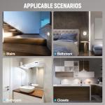 DWEPTU Motion Sensor Night Light 2 Pack LED Night Lights, Dusk to Dawn Motion Sensor for Bedroom, Bathroom, Toilet, Stairs, Kitchen, Hallway