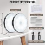 DWEPTU Motion Sensor Night Light 2 Pack LED Night Lights, Dusk to Dawn Motion Sensor for Bedroom, Bathroom, Toilet, Stairs, Kitchen, Hallway