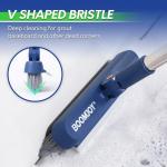 BOOMJOY Grout Brush with Long Handle, Grout Cleaner Brush for Tile Floors, Stiff Bristles for Crevice, Tile Line, Shower, Kitchen, Bathroom