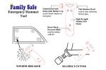 Family Safe 2 Pack Car Safety Hammer, Seatbelt Cutter Window Breaker, Auto Emergency Escape Hammer with Window Glass Breaker and Seat Belt Cutter