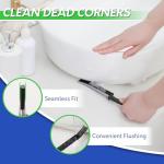 BOOMJOY Grout Brush with Long Handle, Grout Cleaner Brush for Tile Floors, Stiff Bristles for Crevice, Tile Line, Shower, Kitchen, Bathroom