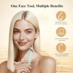 Vangines 3-in-1 Ice Roller for Face & Eyes – Cooling Facial Roller, Pore Cleansing Tool with 2 Silicone Brushes, Stainless Steel Roller for Puffiness & Pores (Green)